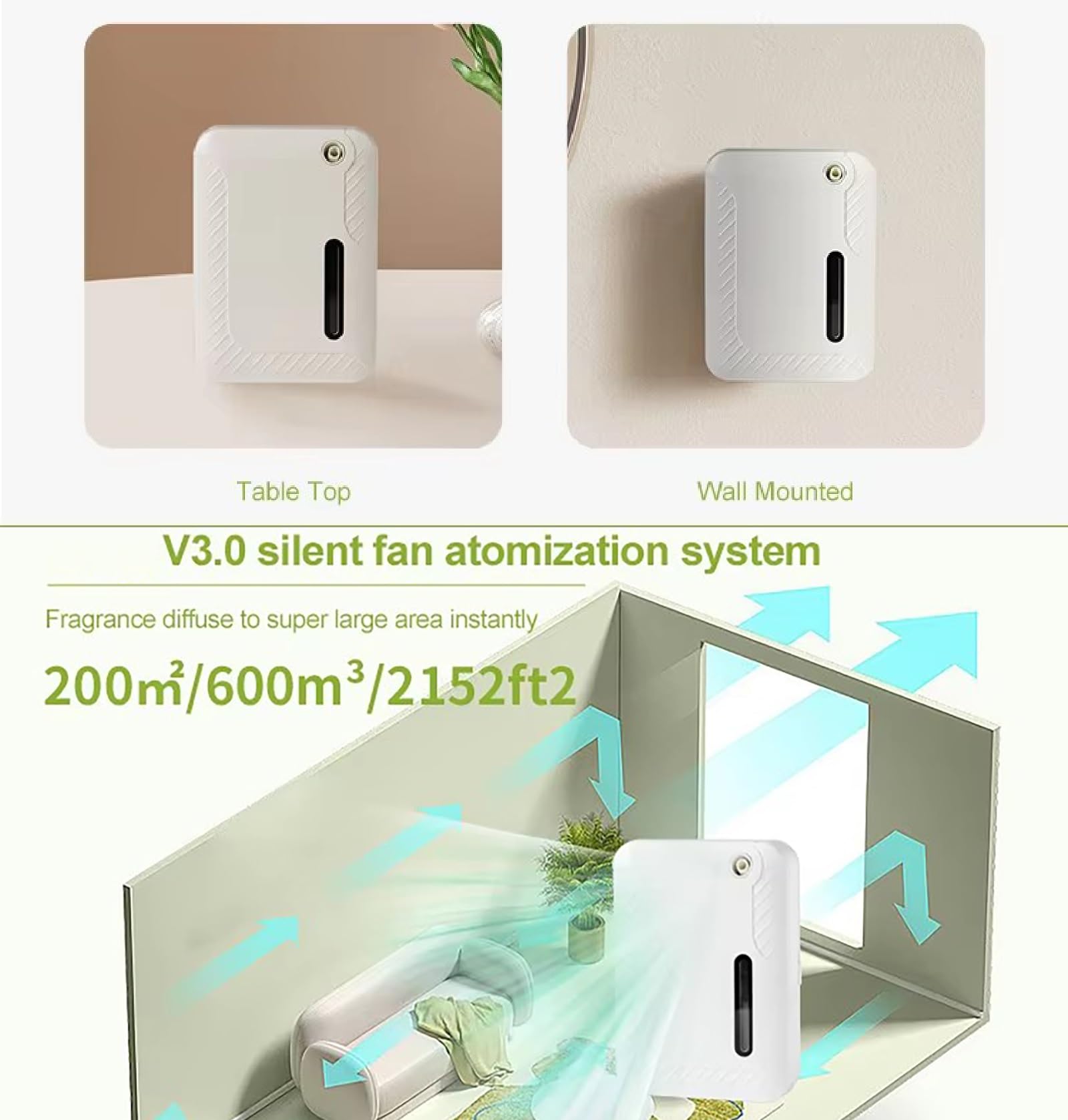 Difusor Aroma con Bluetooth For Hotel, Máquina Aromaterapia Comercial, Montado En La Pared, Control Inalámbrico por Aplicación, Temporizador Automático For Vestíbulo(Black)