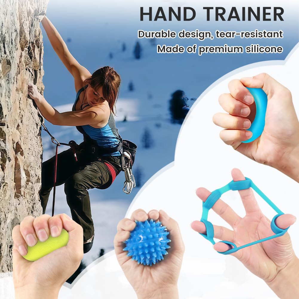flintronic Set per Allenamento delle Mani e delle Dita, Pallina Antistress Mano Terapia, Pallina Fisioterapia Mano, Strumento per Il Rafforzamento della Presa delle Mani