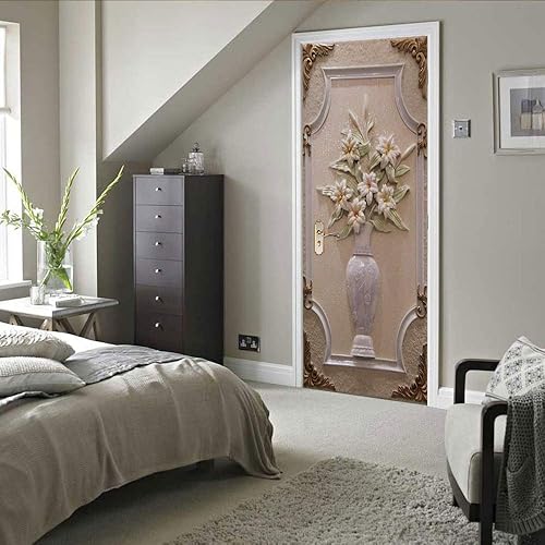 Miniatura 3 de Calcomanía de arte de pared para puerta 3D, removible, autoadhesiva, decoración del hogar y dormitorio con kit de removedor de calcomanías