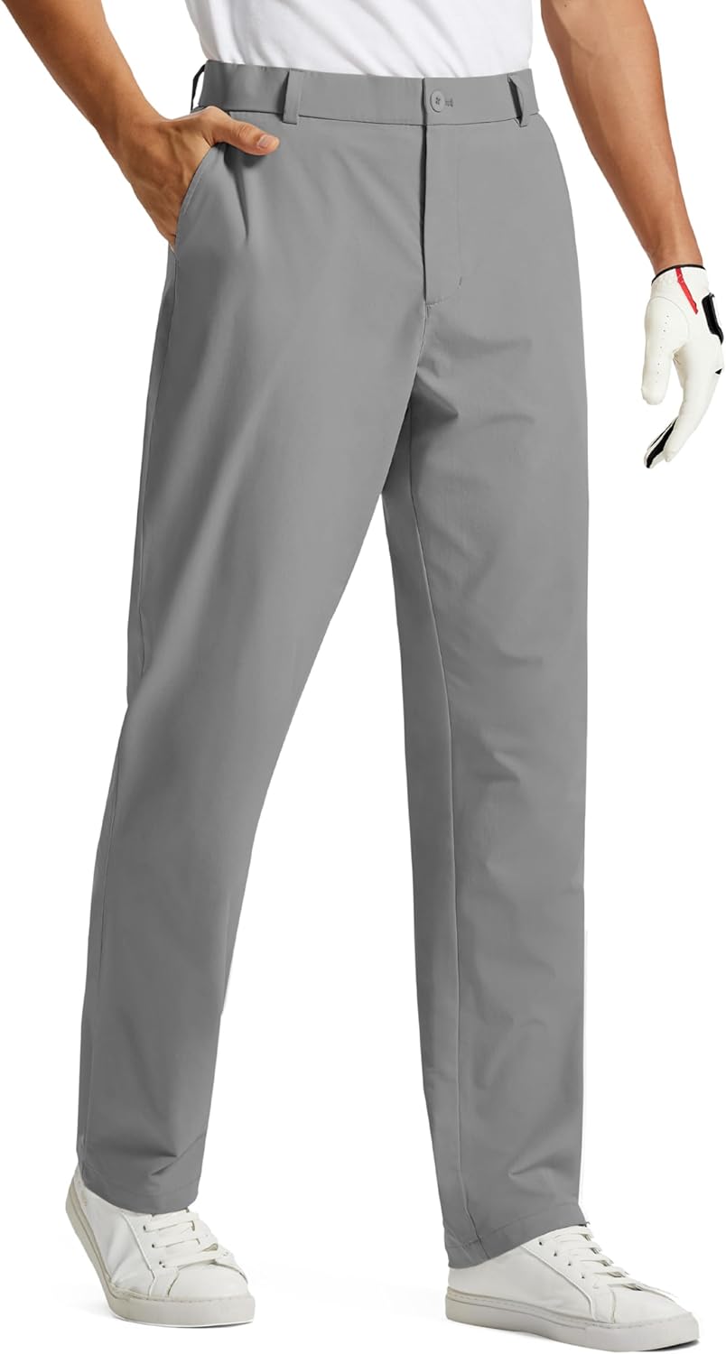MoFiz Men's Golf Pants Quick Dry Stretch Dress Work Pants 30"/32"/34" Casual Comfy Lightweight Trousers with Pockets