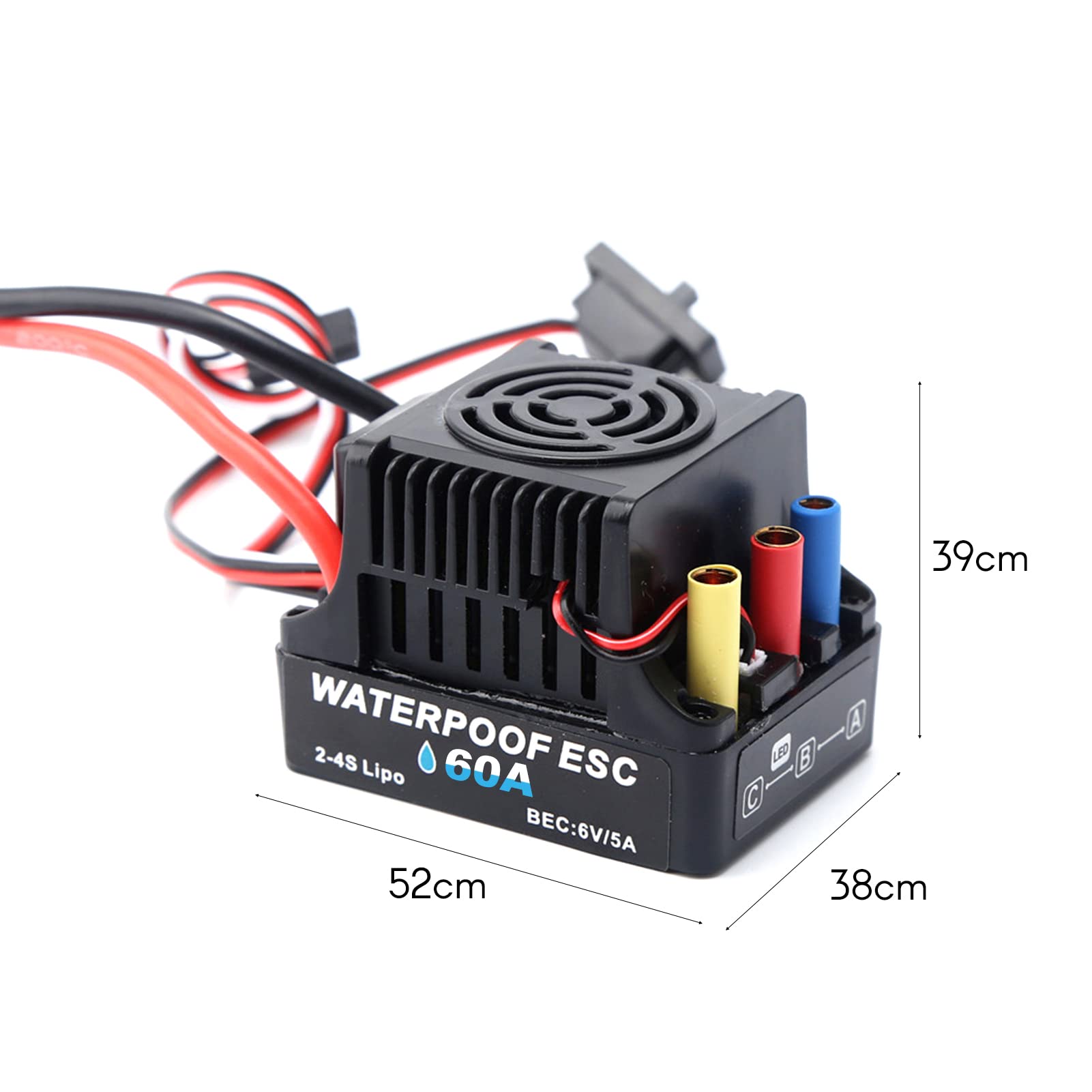 60A Bezszczotkowy elektryczny regulator prędkości 2-4S ESC 6V 5A Wtyczka BEC T do samochodu 1/8 1/10 RC