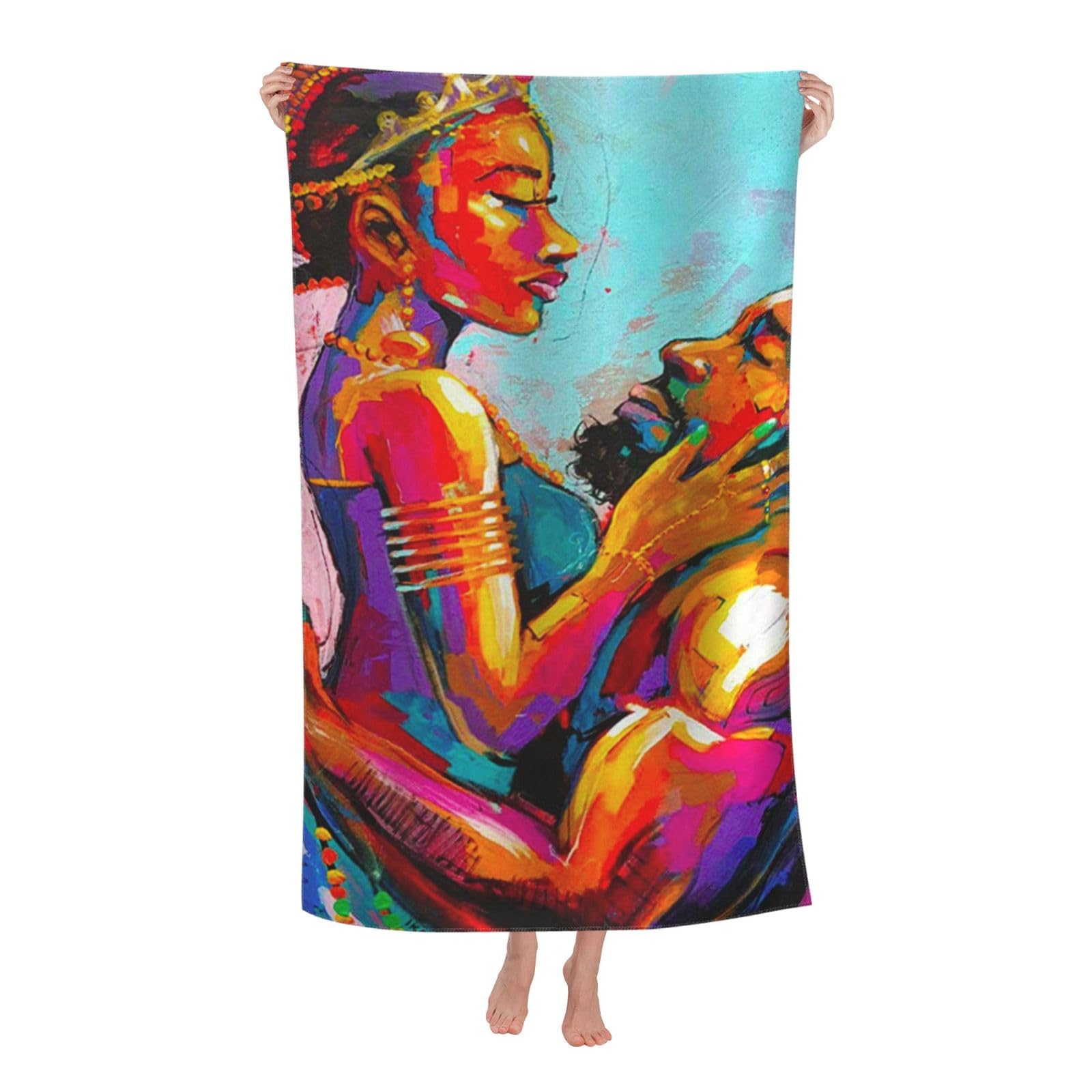 LSRCPD Beach Towel African U.S. King and Queen Microfiber Beach Towels Blanket Oversized Tropical Big Extra Large XL Pool Towels Quick Dry Sandproof for Women Girls Kids