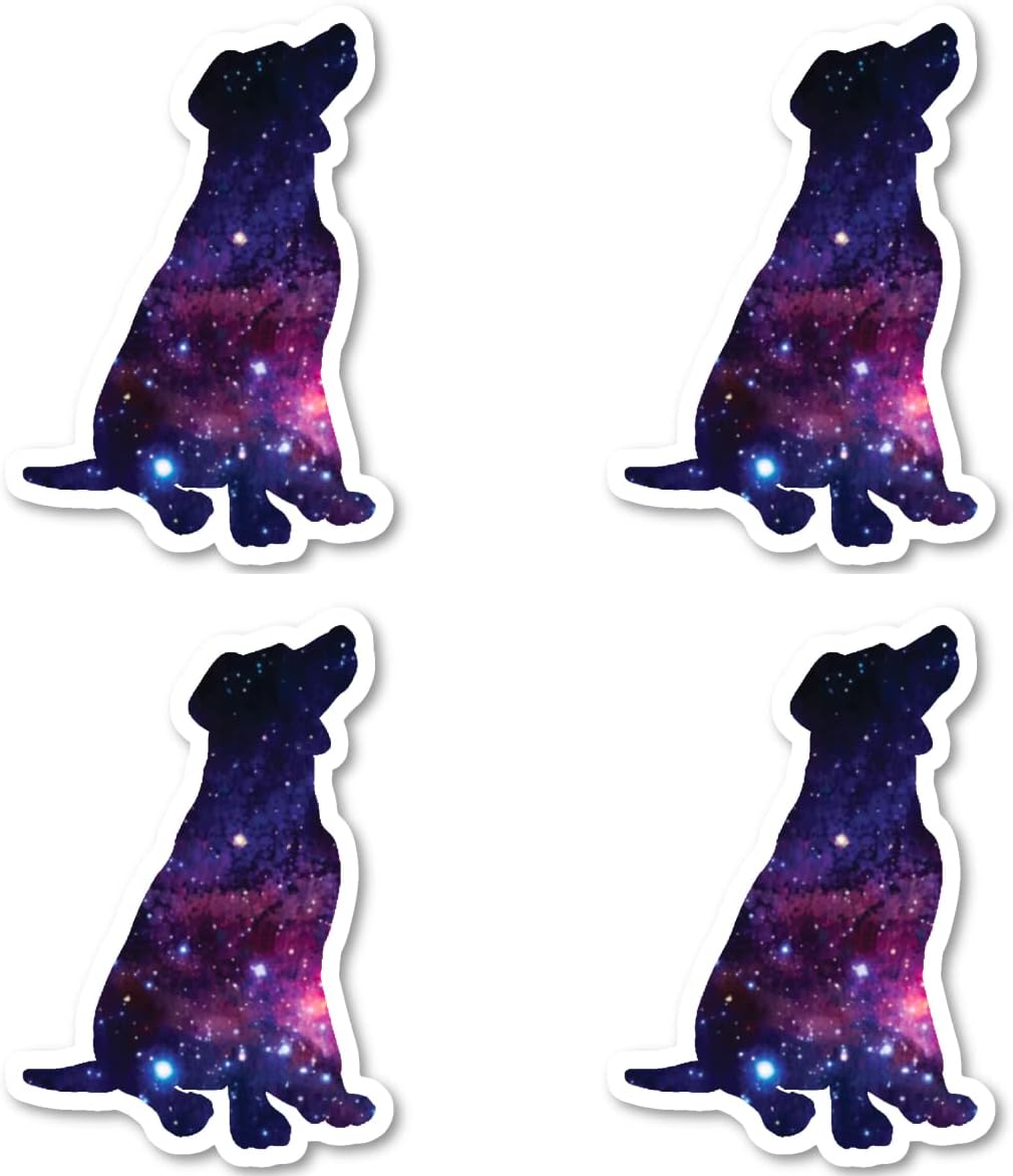 Dog Sticker Galaxy Collection Stickers (4 Pack) - Laptop Stickers - 2.5 Inches Vinyl Decal - Laptop, Phone, Tablet Vinyl Decal Sticker 2V-W3NQ-TWOL-P-4