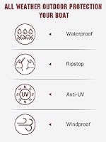 Vista 7 de Cubierta impermeable de poliéster de grado marino resistente, protección para todo tipo de clima, cubierta de lancha para lancha de pesca