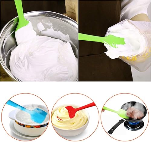 Miniatura 3 de Juego de espátulas de silicona, espátula de cuchara de goma, resistente al calor, diseño de una pieza, espátula sin costuras, raspadores