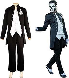 Papa Emeritus Inspired cosplay for Ghost B.C. Costume Band Cross Brooch Costume Halloween black tuxedo vampire cos