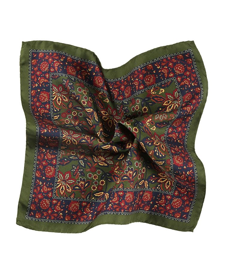 Image of Italian 100% Silk Pocket Square, Premium Small Batch Accessory for Men, 32x32 cm (12.5''x12.5''), One Side Print