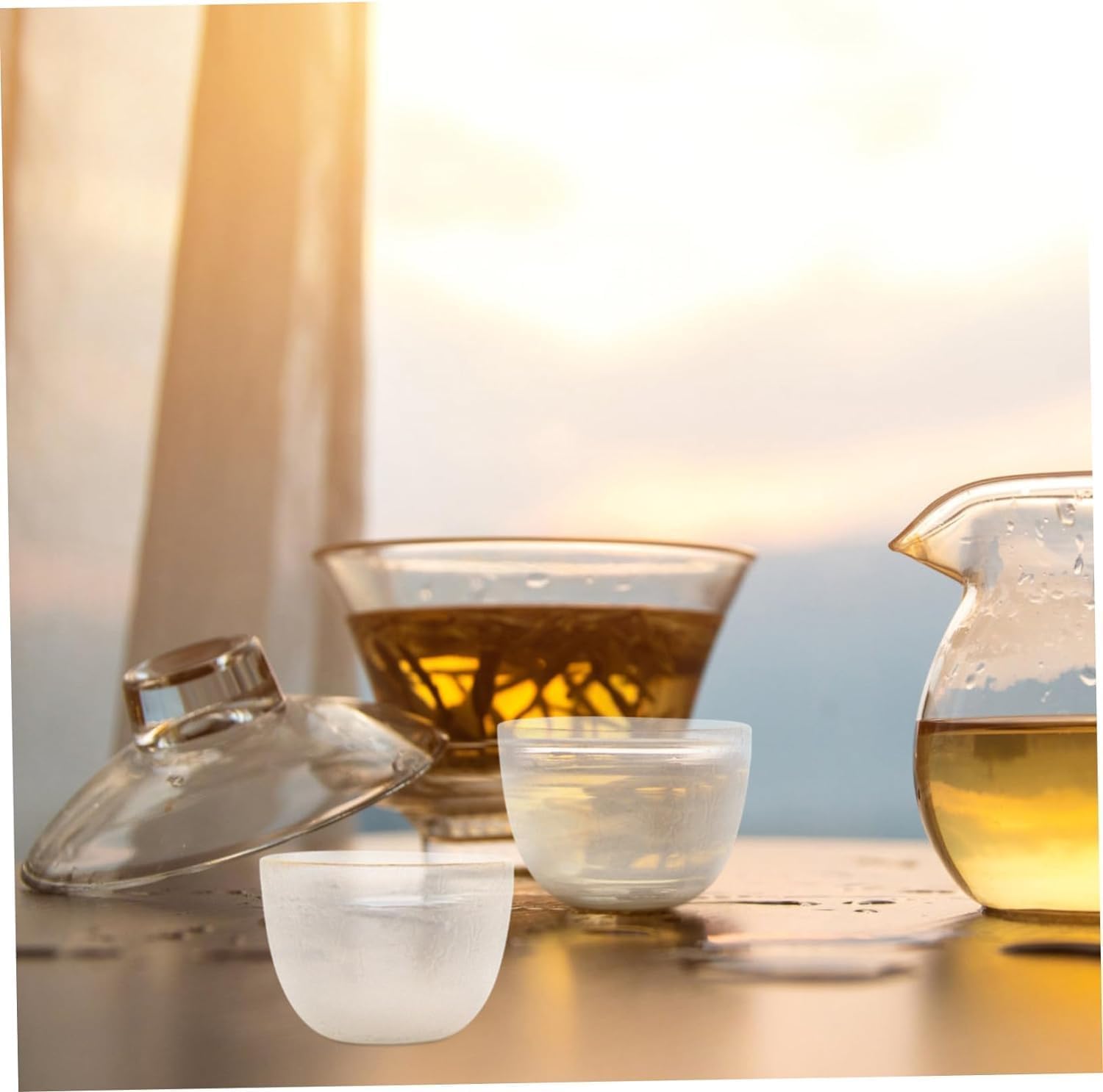 Ensemble de Tasses à saké, Tasse à saké Japonaise, 2 pièces, Ensemble de Vaisselle Japonaise, Tasses à café Transparentes, Ensemble de Vaisselle Vintage, Verres à café, t，