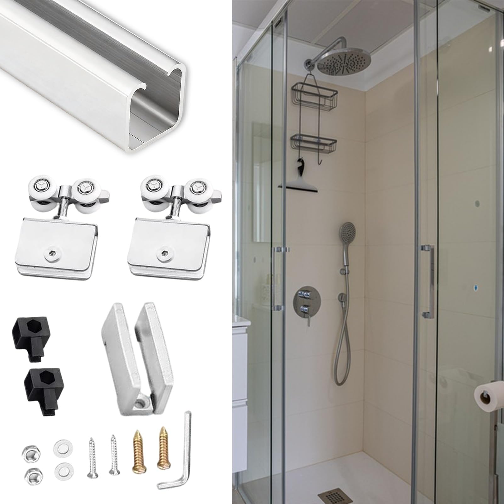 Rail de remplacement pour porte de placard coulissante gain de place