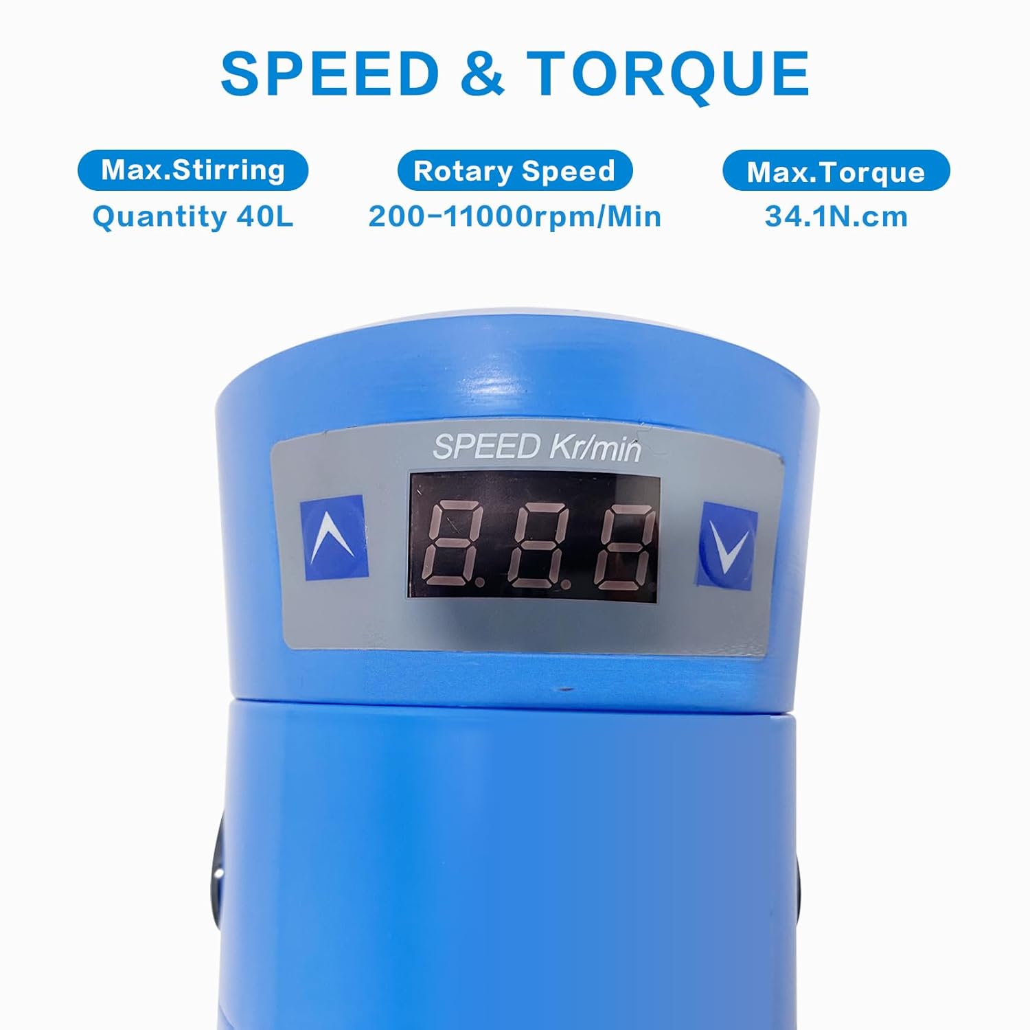 +UXI Laboratory High Speed Dispersing Homogenizer Emulsifier Capacity 40L (H₂O) Water 200-11000r/min Digital Display Blender for Cosmetics/Food/Paints Industry 110V