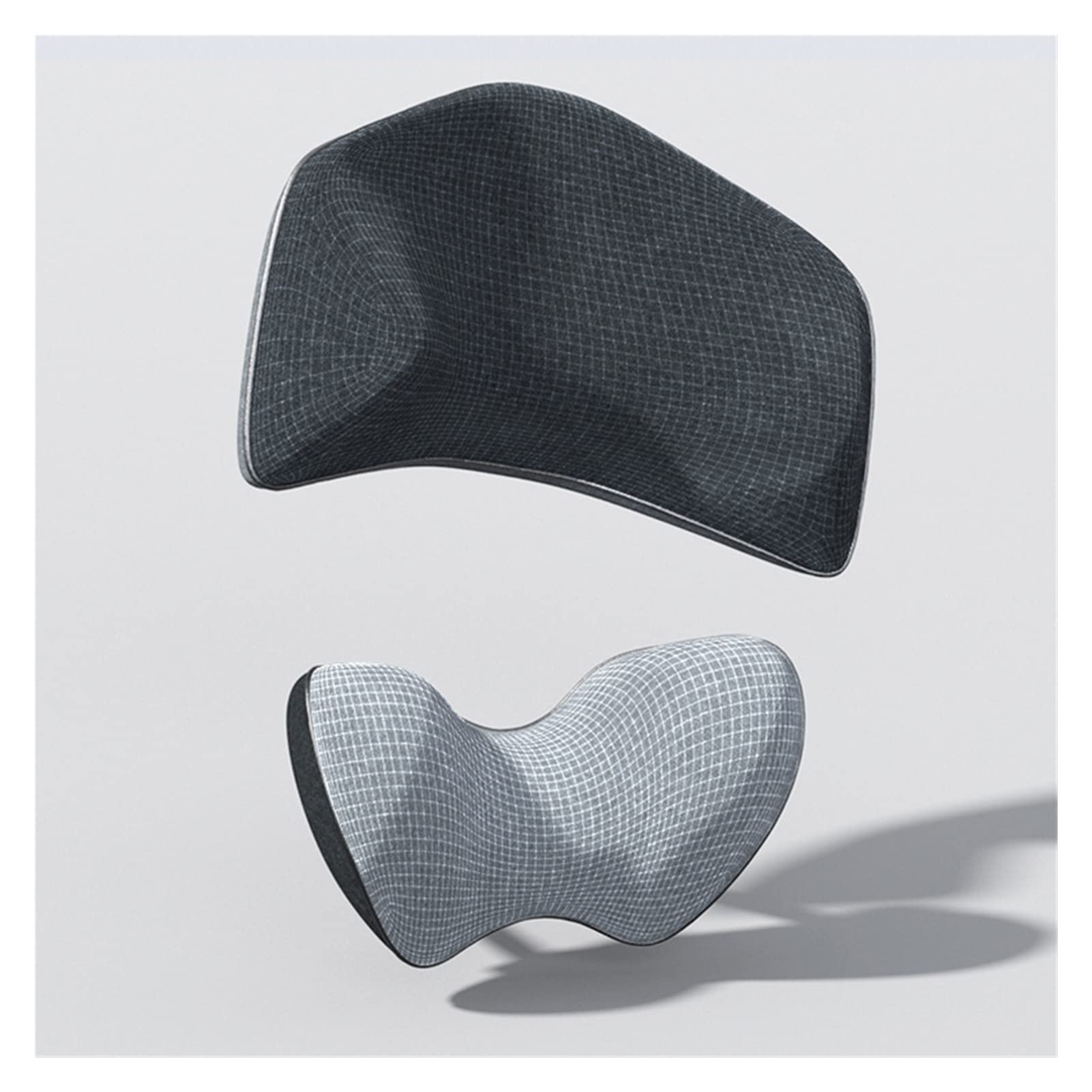 2021 Cuscini per Il Collo del seggiolino Auto universali Poggiatesta per Entrambi i Lati Pack Accessori per poggiatesta in Maglia Imbottiti in Fibra di Cotone con Memoria Automatica (Color : Black)