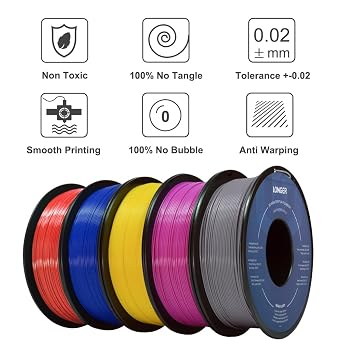 PLA Filament 1.75mm Pla 3D Printer Filament, 2.2lbs (1kg) 3D Printing Filament White Dimensional Accuracy +/- 0.02 mm 1-Pack