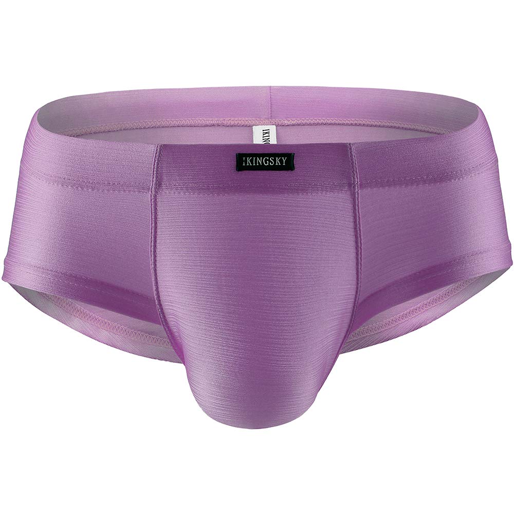 IKINGSKY Men's Seamless Front Pouch Briefs Sexy Cheeky Mens Underwear High Stretch Under Panties