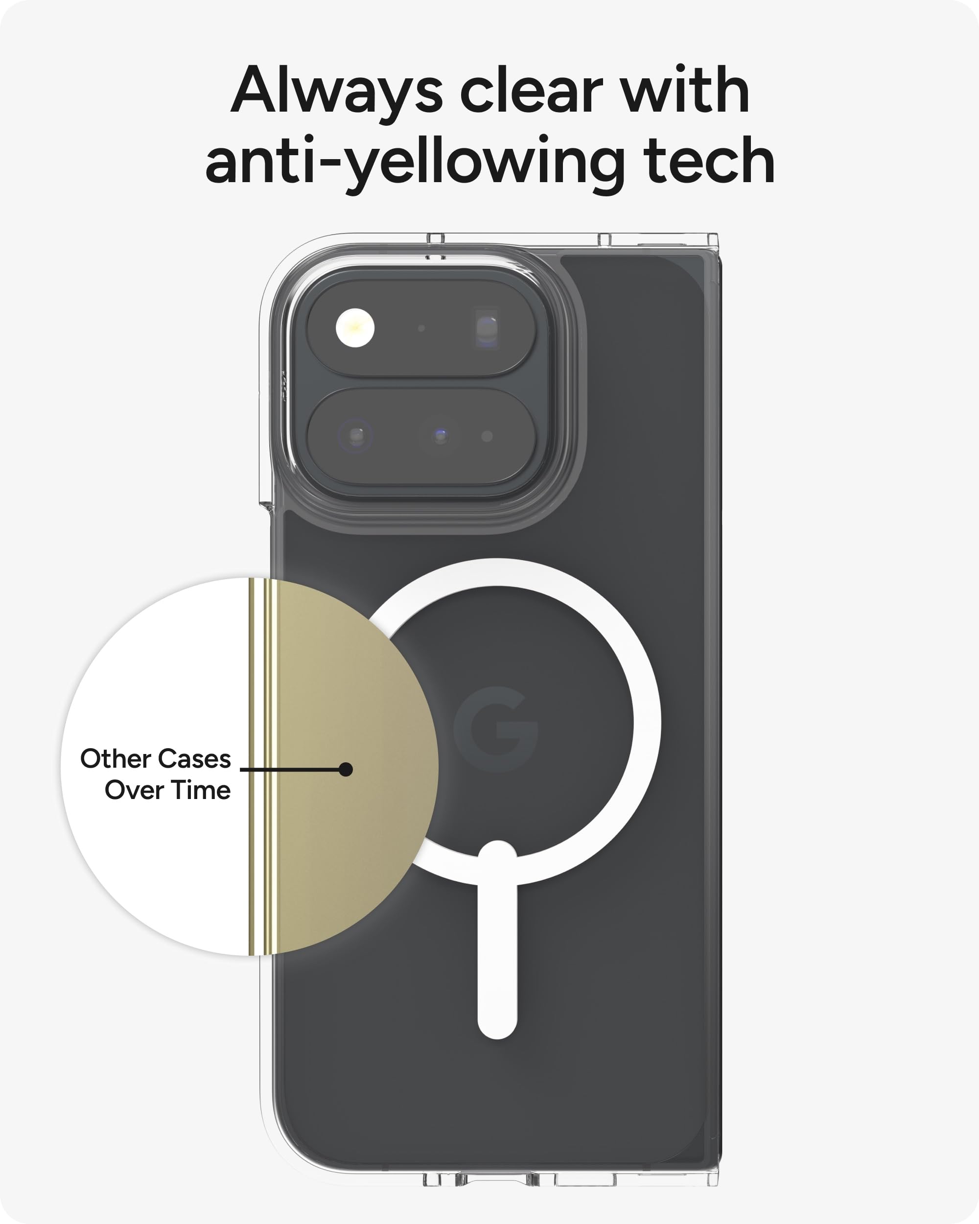 ZAGG Crystal Palace Snap Lite - Custodia pieghevole per Google Pixel 11 Pro | Custodia magnetica ultra sottile, custodia trasparente, protezione affidabile dalle cadute, tecnologia anti-ingiallimento