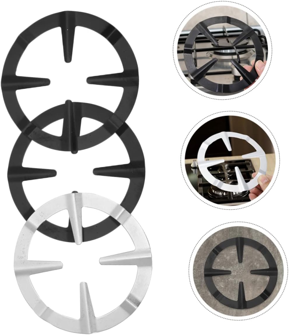 DOITOOL 3pcs Cooking Essential Iron Wok Rings Stove Top Gas Burner Support Kitchen Tool