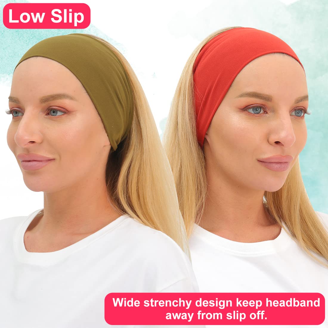 RITOPER - Diademas de Entrenamiento para Mujer, Antideslizantes, supersuaves, para Yoga, Correr, Entrenamiento, Bandas elásticas para el Cabello para Mujer, Diademas para el Cabello