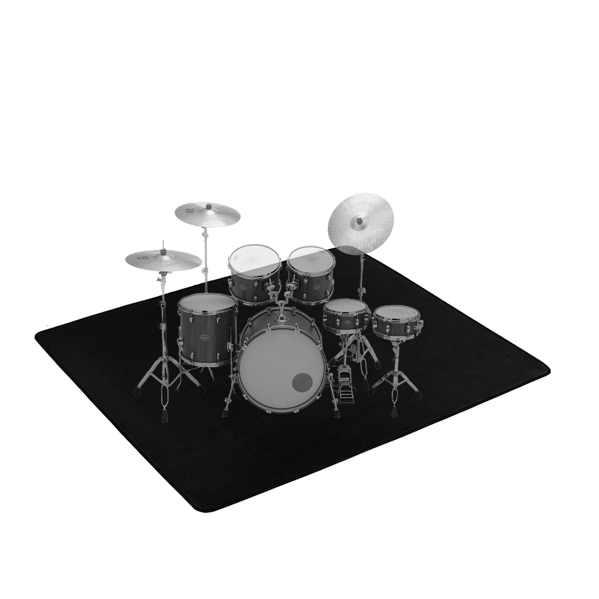OUUTMEE 140×180CM Tapis de Batterie avec Fond Antidérapant, Tapis de Sol de Tambour pour Batteurs, Tapis de Batterie Insonorisé pour Batterie Jazz et Électrique(Noir)