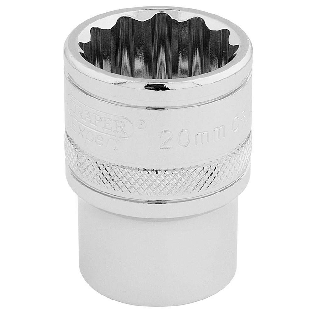 Draper 33289 1/2" Square Drive 12 Point Socket, 20mm Size , Blue