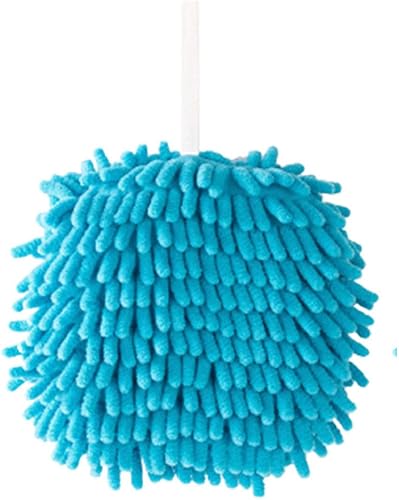 Miniatura 3 de 2024 New Chenille Hand Towel Wipe Ball, Quick Dry Chenille Plush Hand Towel Puff Ball Hand Towels, Kitchen Bathroom Hanging Convenient Quick-Drying