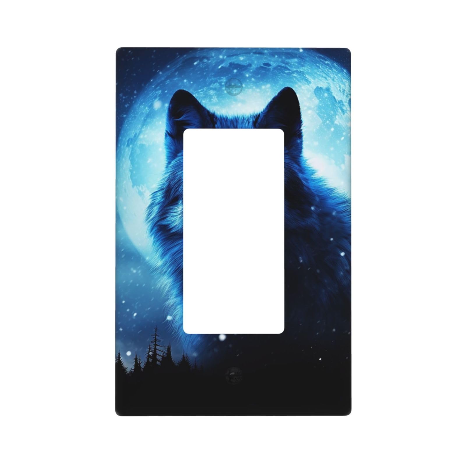 Decorator Wall Plate 1 Gang Light Switch Covers Decorator Receptacle Outlet Covers Wolfs Wall Plates for Electrical Outlets Plug Cover Single Rocker Switch Plates