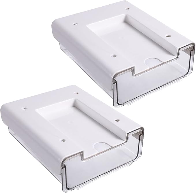 Organizer Scrivania QWORK 2 Pezzi - 3 Cassetti Impilabili Bianchi In ABS Per Ufficio E Casa - Foto 12