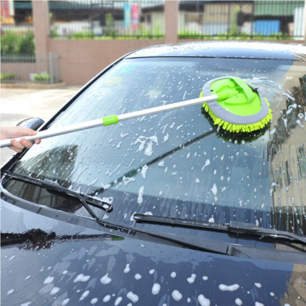 MU Longue canne à linge rétractable vadrouille brosse de nettoyage de voiture vadrouille outil de nettoyage de voiture fournitures de voiture,vert
