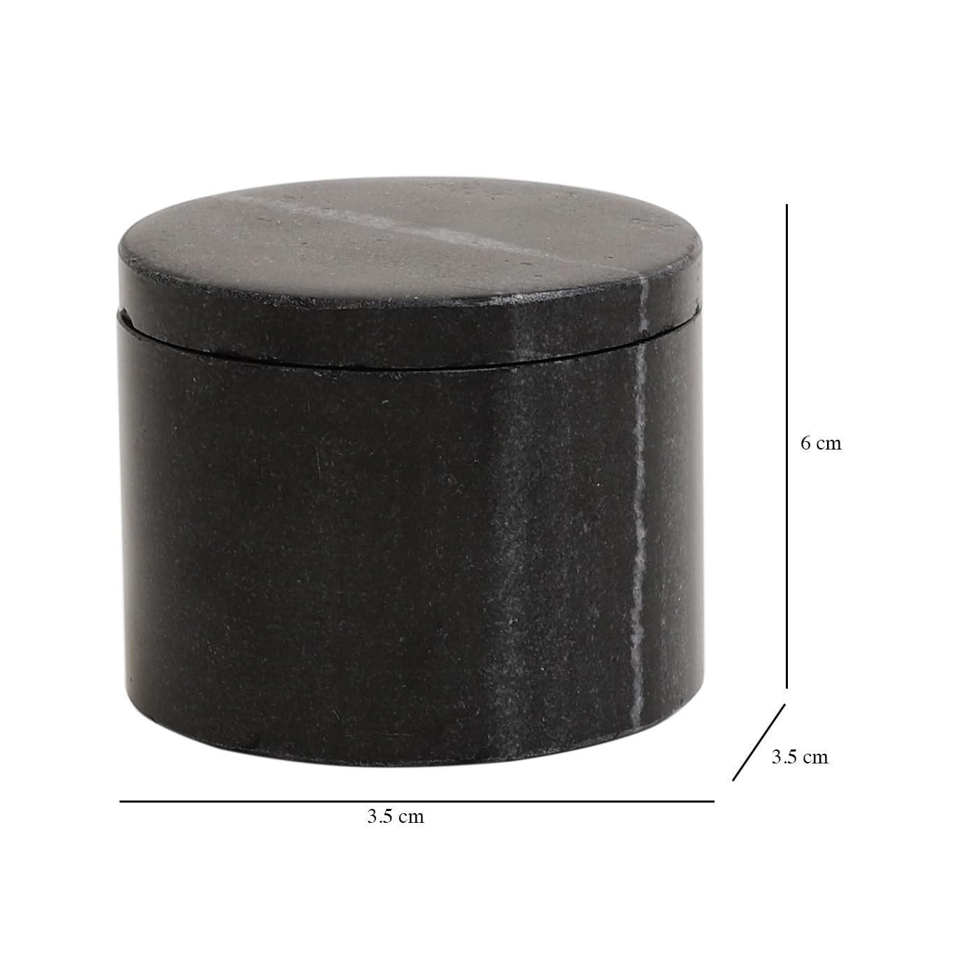 NikkisPride MArble Unique Salt and Pepper Cellar Box Marble Covered with Marble lid, Stone Spice Box (Black) 3