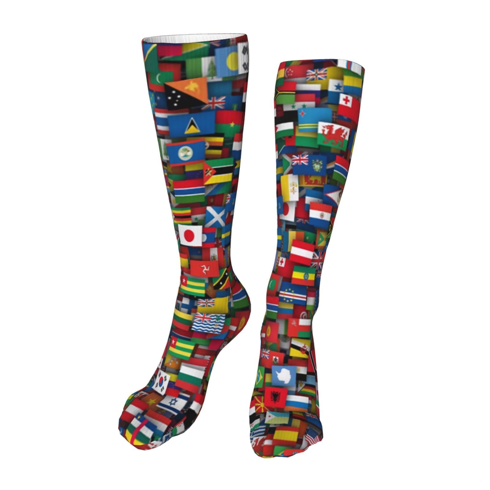 Countries Of The World Flag Socks For Women Men Novelty Long Socks Stockings For Athletic Dress Socks 20 Inchs