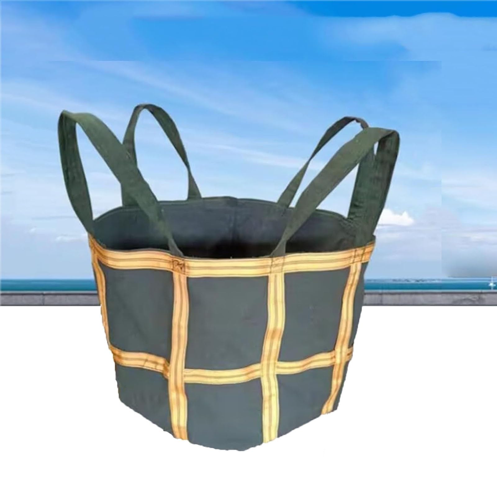 Nylon Sling Lifting Bag - Reusable Durable Lift Bags, Weaving Sail Bag for Crane Platform Forklift, For Industrial Handling Tools(80X80X90CM/Load 1t)