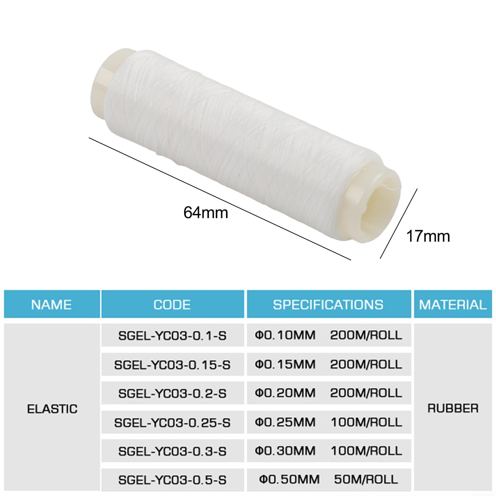 Lenza da pesca, bobina di filo elastico in nylon 0,10/0,15/0,20/0,25/0,30/0,50 mm, lenza trasparente per pesca d'acqua dolce e salata