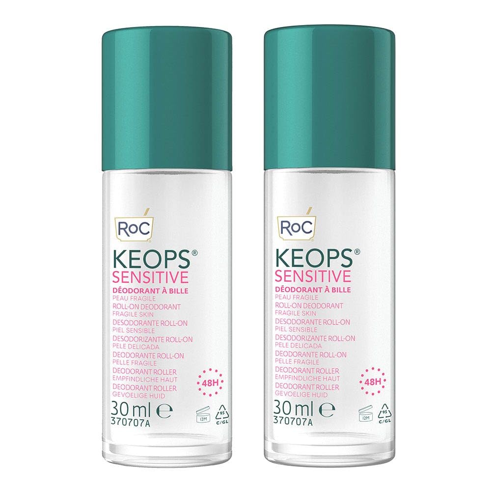 Roc Keops Sensitive Roll-On Deodorant 48h Fragile Skin Pack of 2 x 30 ml