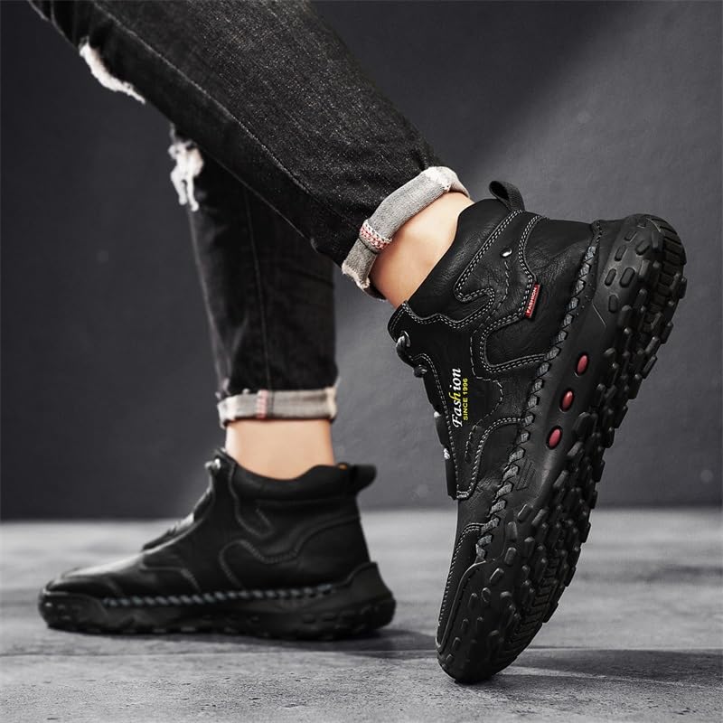 LZDZN Mens Boots Chelsea Shoes High Top Sneakers for Men Shoe Men's Black Brown Yellow Size Casual Man Fashion Sneaker4