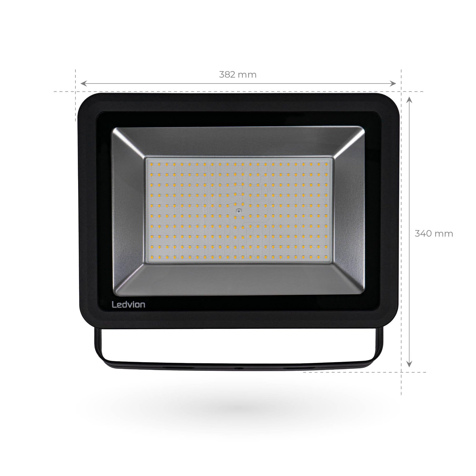 Ledvion Reflektor LED, 200 W, LED, reflektor 4000 K, oświetlenie robocze, 17000 lumenów, reflektor zewnętrzny, wodoszczelność IP65, reflektor z szybkim podłączeniem