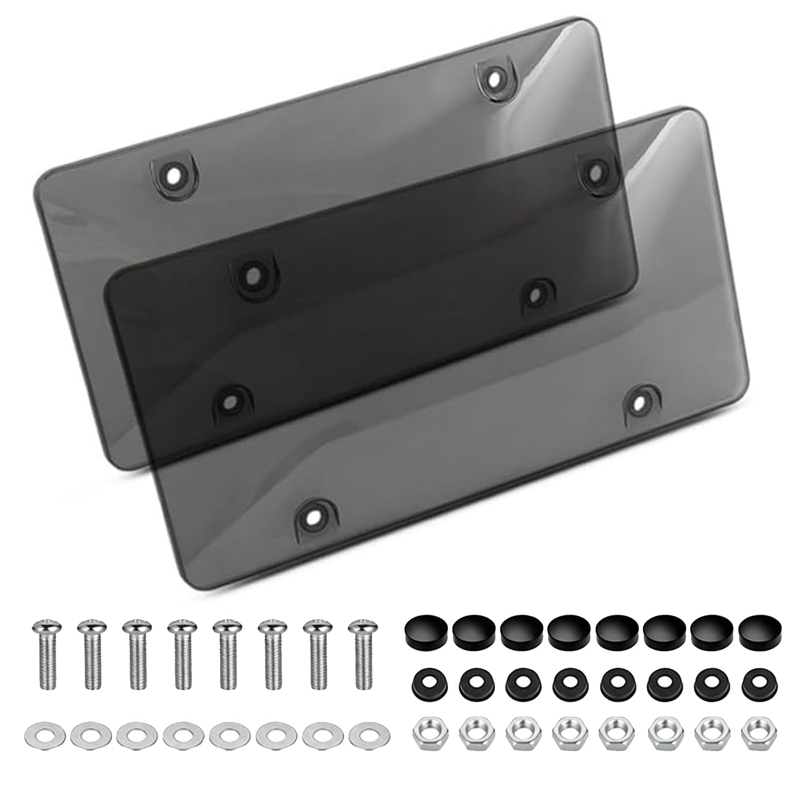 2 Pack Transparent License Plate Shield UV Protective Trim for Standard US Plates
