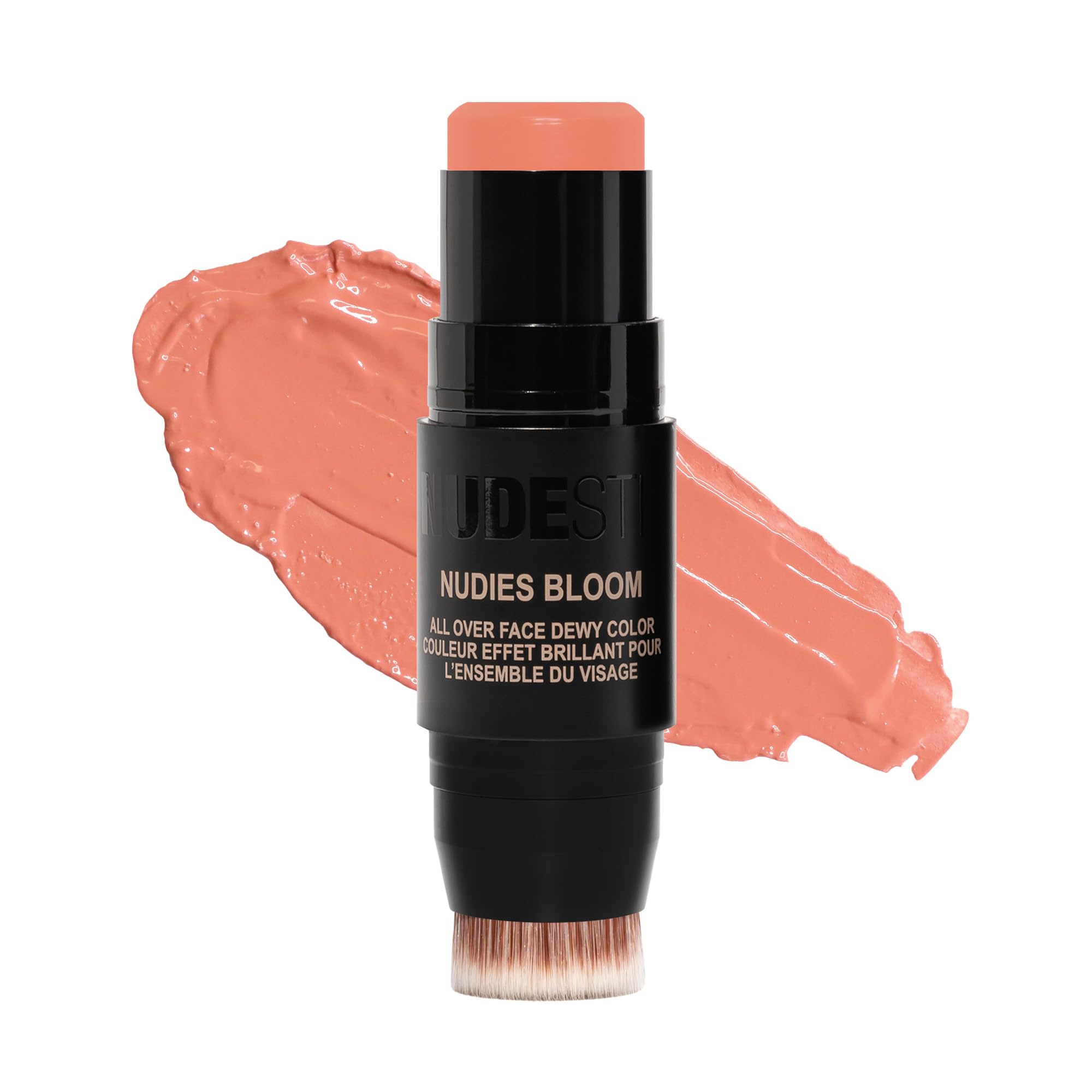 NUDESTIX Nudies Bloom Dewy Blush Stick Sweet Peach Peony 7g – Creme Blush für Wangen, Augen & Lippen – Dewy Glow, Sheer Farbe, Neutral Soft Peach