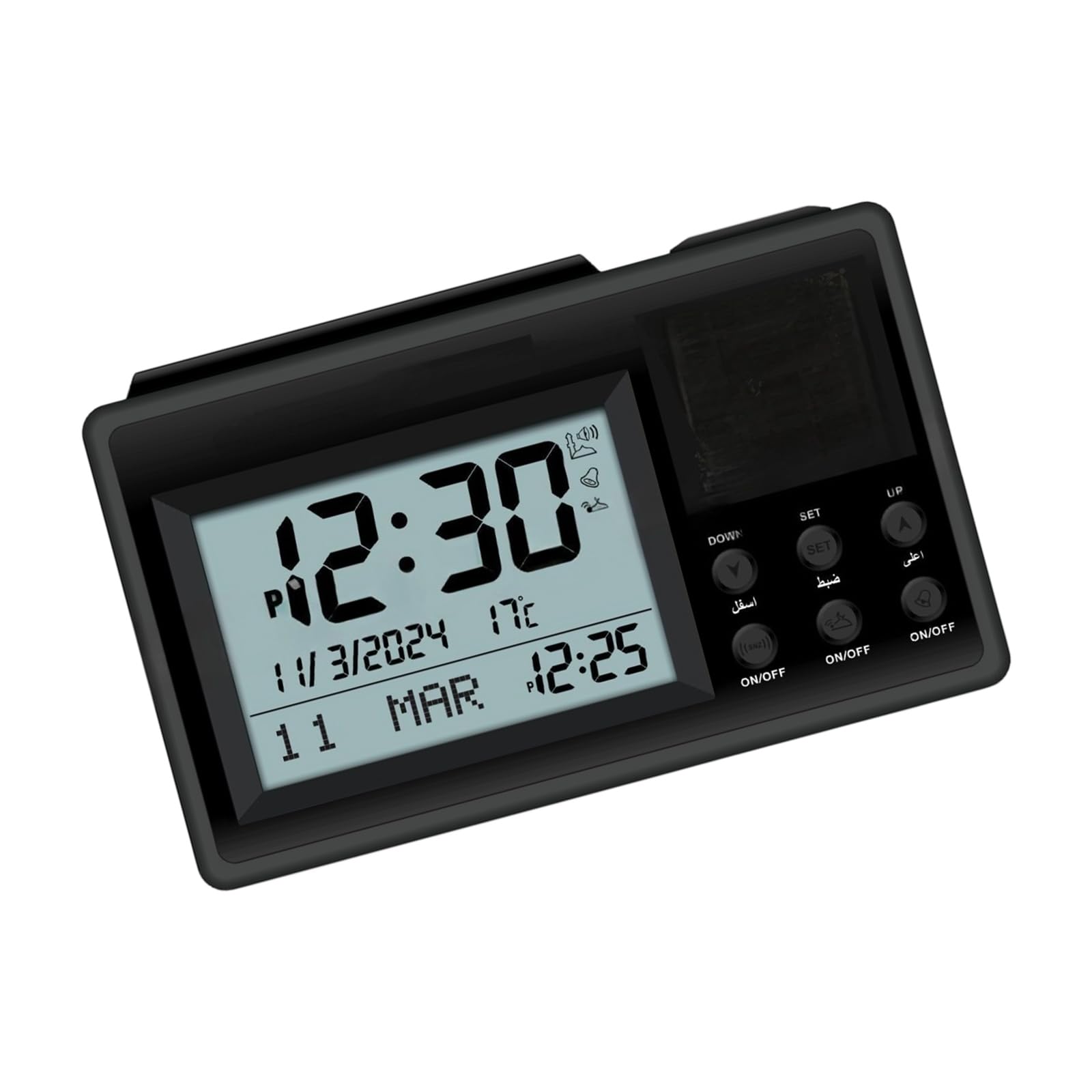 SHYYOULQE USB Rechargeable Digital Clock with Alarm Temperature Display Date Time for Home Digital Clock Large Display