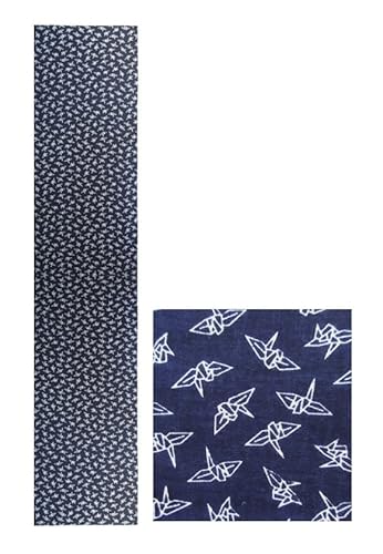 Tenugui - Traditional Pattern 3 Pieces Set (Wave, Chain, Folded Paper Crane) #TOP1