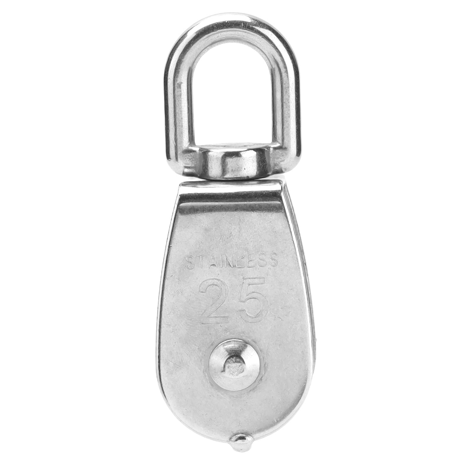 Bloque de polea resistente de acero inoxidable para cuerda de alambre de elevación con gancho de suspensión, rueda de remolque de 10 piezas (M25) y versátil para aparejos de elevación y remolques