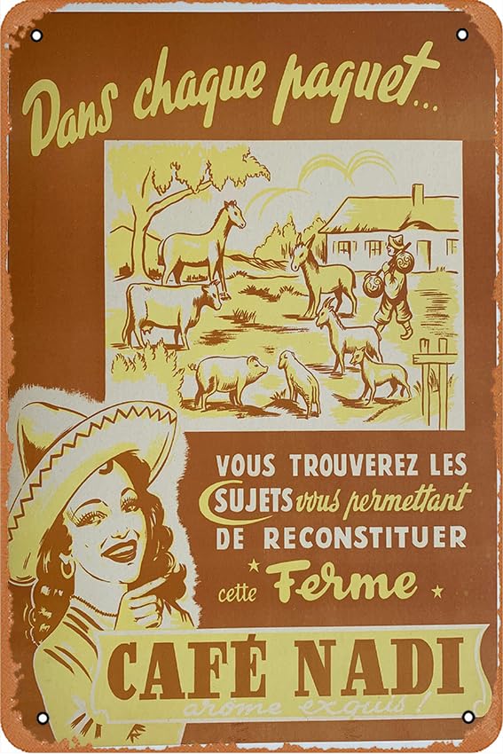 Dans chaque paquet... Cafe Nadi Retro Metal Tin Sign Retro Wall Decor Vintage Kitchen Baking Tin Sign for Home Wall Decor Gifts 12 X 8 Inch Style 30x20cm