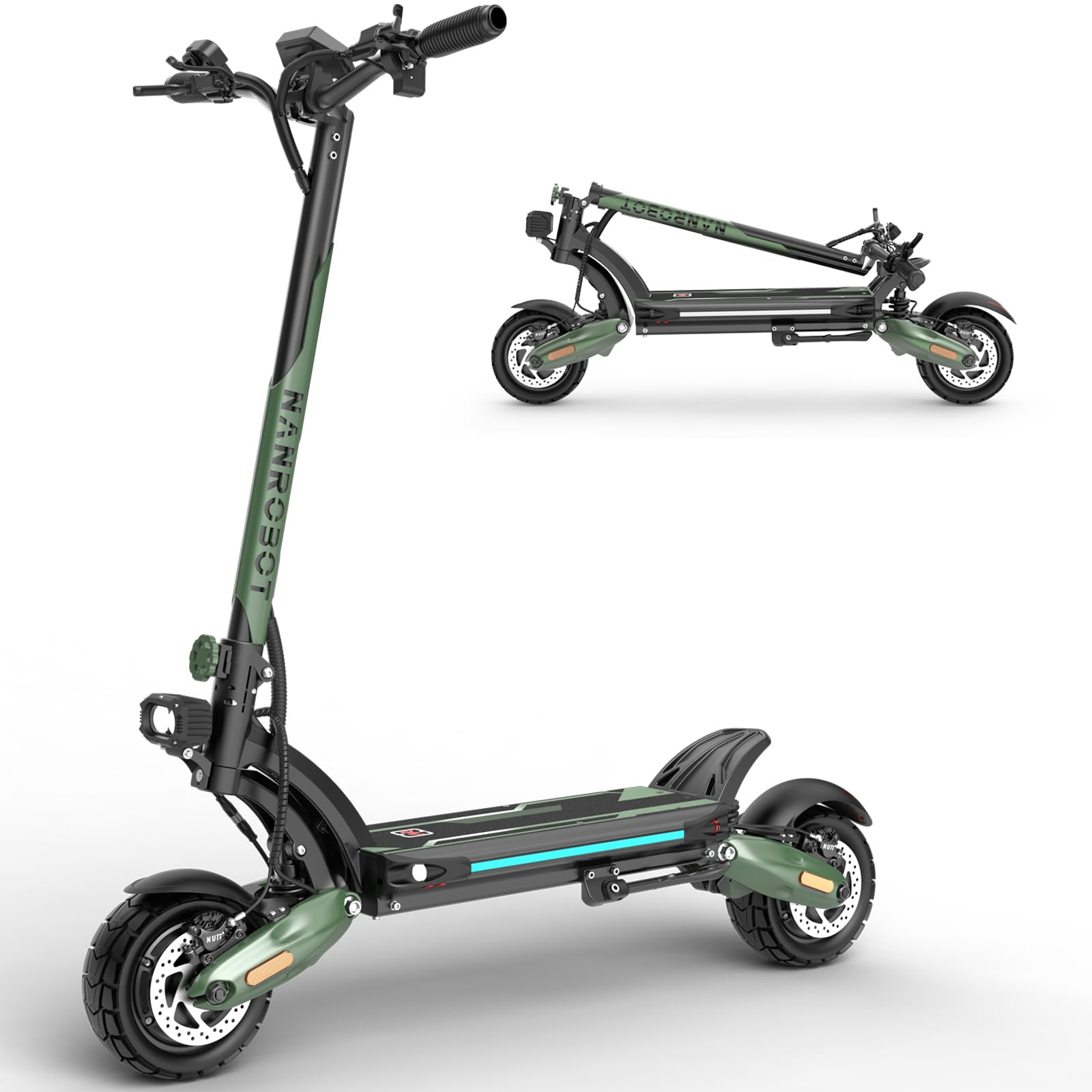 NANROBOT D6 Lightning H1 Electric Scooter Adults 3000W Dual Motors 45 MPH Top Speed 75 40 18 Miles