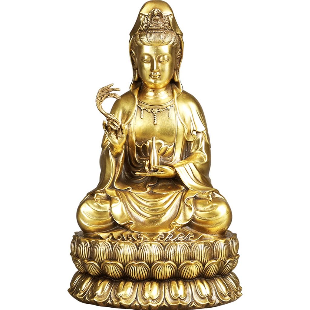 Statue Guanyin Bouddha Décoration Zen Salle de Bain et Bureau 38cm