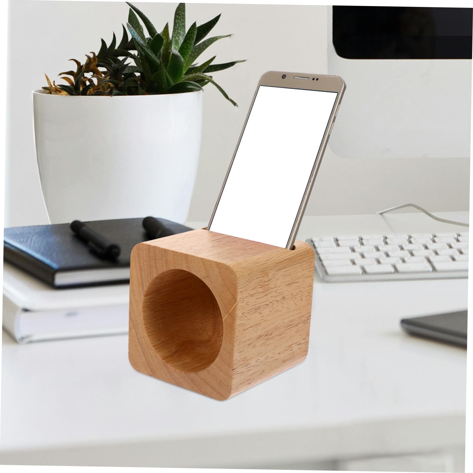 Soporte De Madera para Teléfono Móvil Pararse Soporte De Teléfono Móvil Bambú
