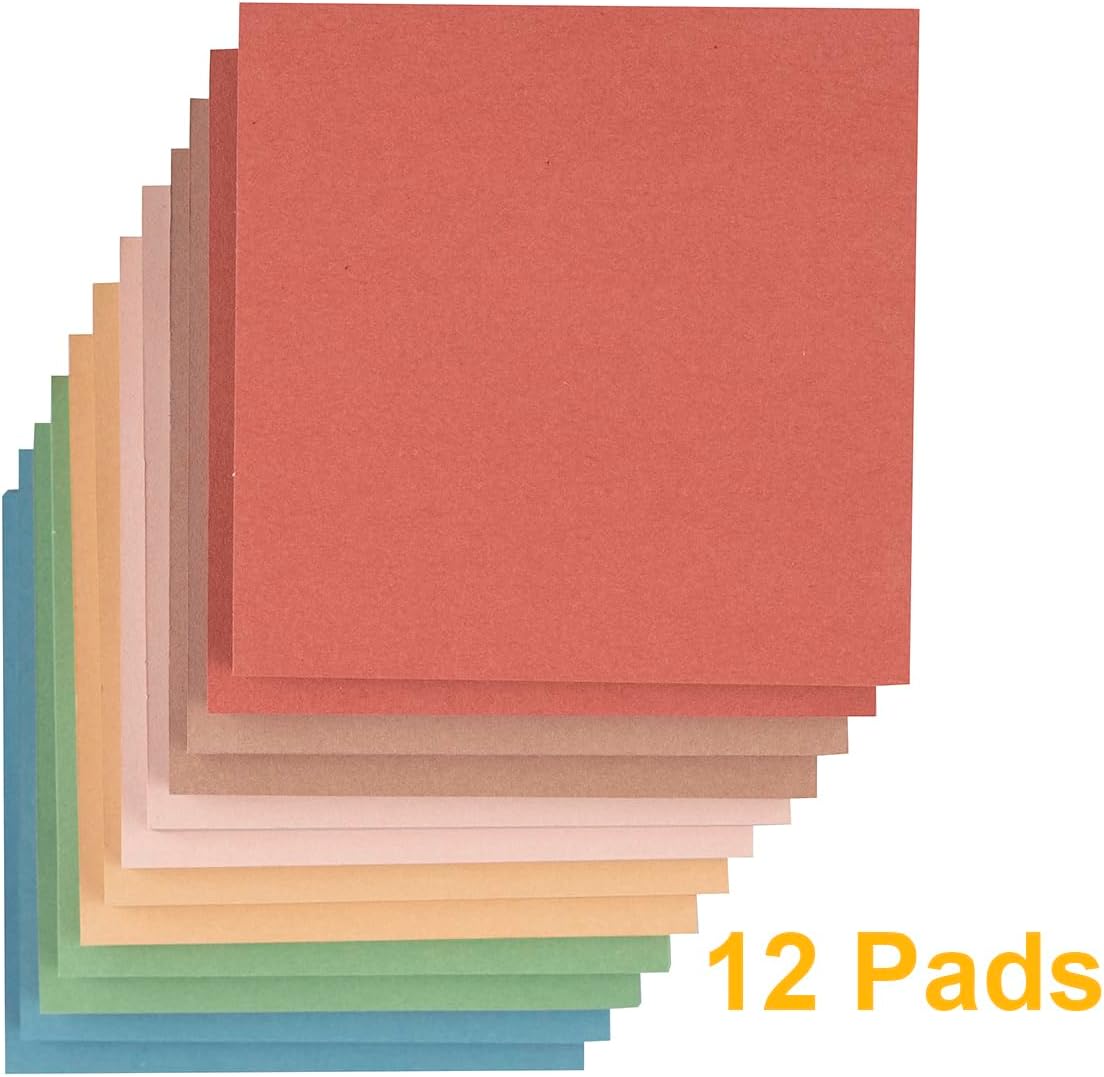 (12 Pads) Sticky Notes 3x3 inch, Self-Stick Pads Vintage Colors Sticky Note image 3