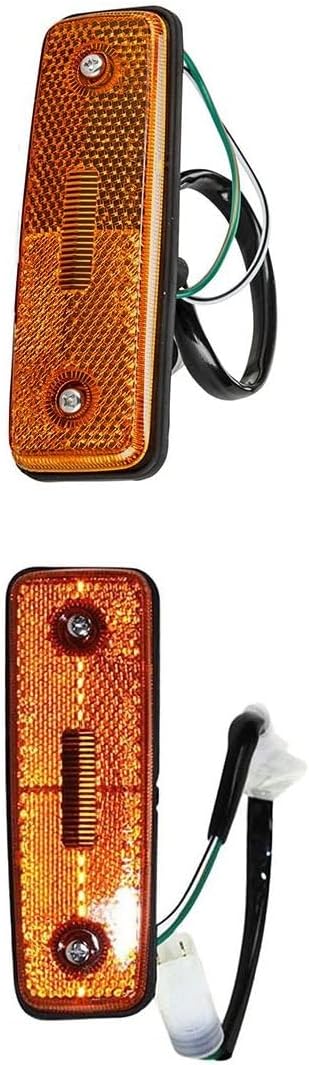 Pair Left Right Side Marker Light Assembly fits Toyota Land Cruiser 1981 1982 1983 1984 1985 1986 1987 3.4L l4, fits Toyota Land Cruiser 1987 2.4L l4, 2 PCS