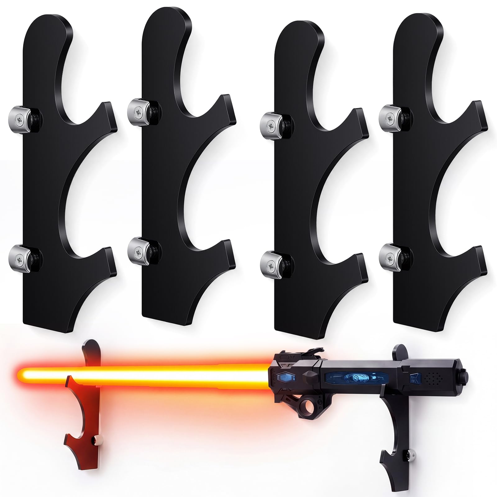 SiliFine 2 Pairs Saber Wall Mount Holder Saber Display Stand Rack