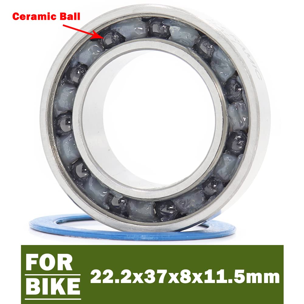 MKSIWSA SUOFEILAIMU 1PC MR22237-2RS Bearing 22.2 * 37 * 8 * 11.5mm MR Bicycle Bottom Bracket Repair Parts 22237 RS Ceramic Ball Bearing