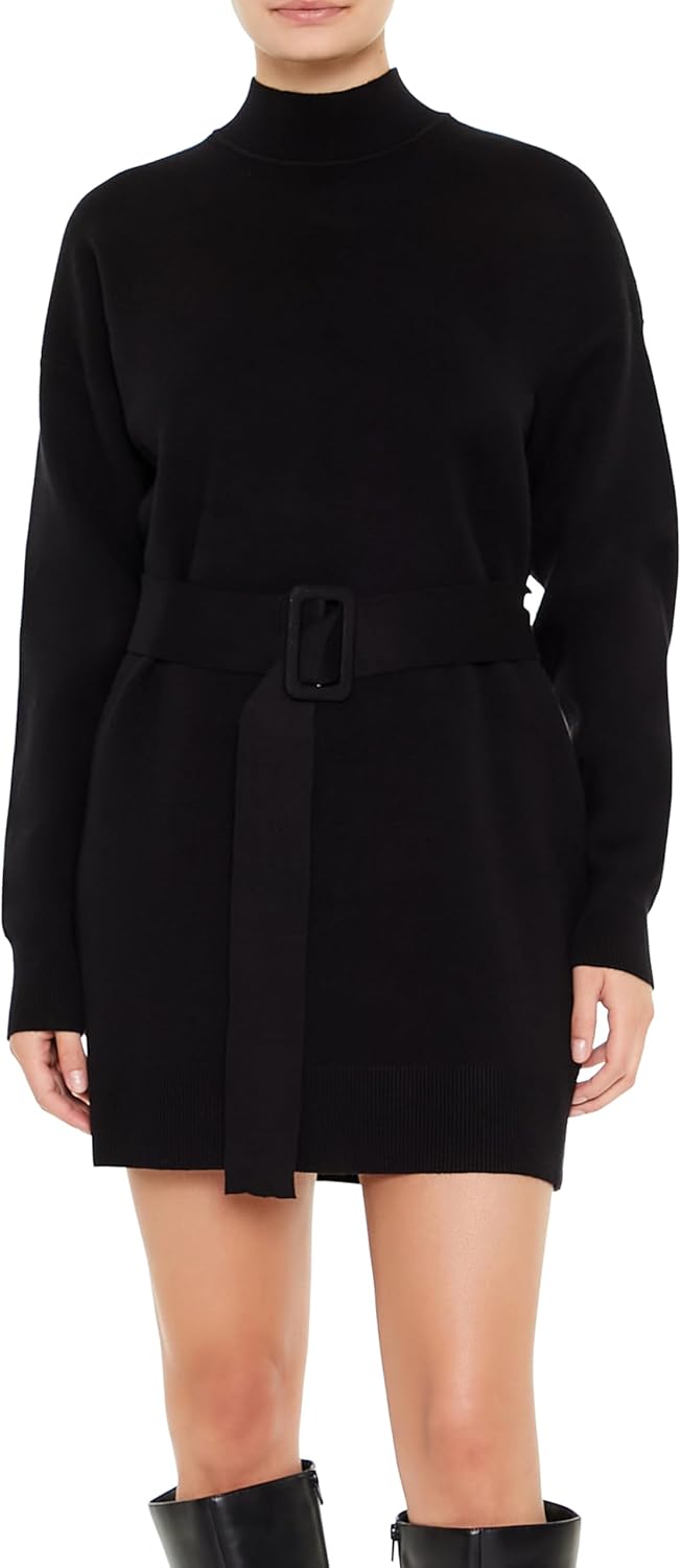 Forever 21 Womens Belted Mini Sweater Dress - Image 2