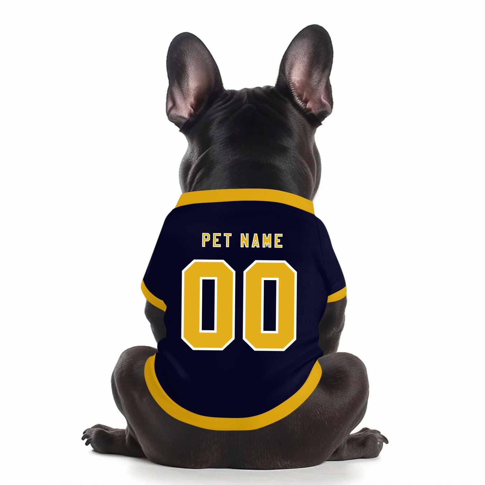 Customized Dog T-Shirt Personalised Dog Clothes with Name Number Logo Custom Football Pet Jersey Sports Fan Shirt for Small Medium Large Dogs Cats