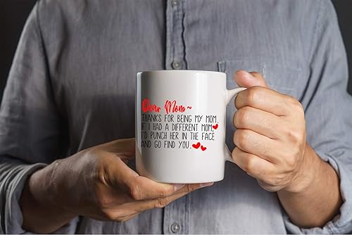 Miniatura 6 de CBTwear Taza de café divertida con texto en inglés "Thank For Being My Mom", el mejor regalo de cumpleaños para mamá, regalo único para ella de