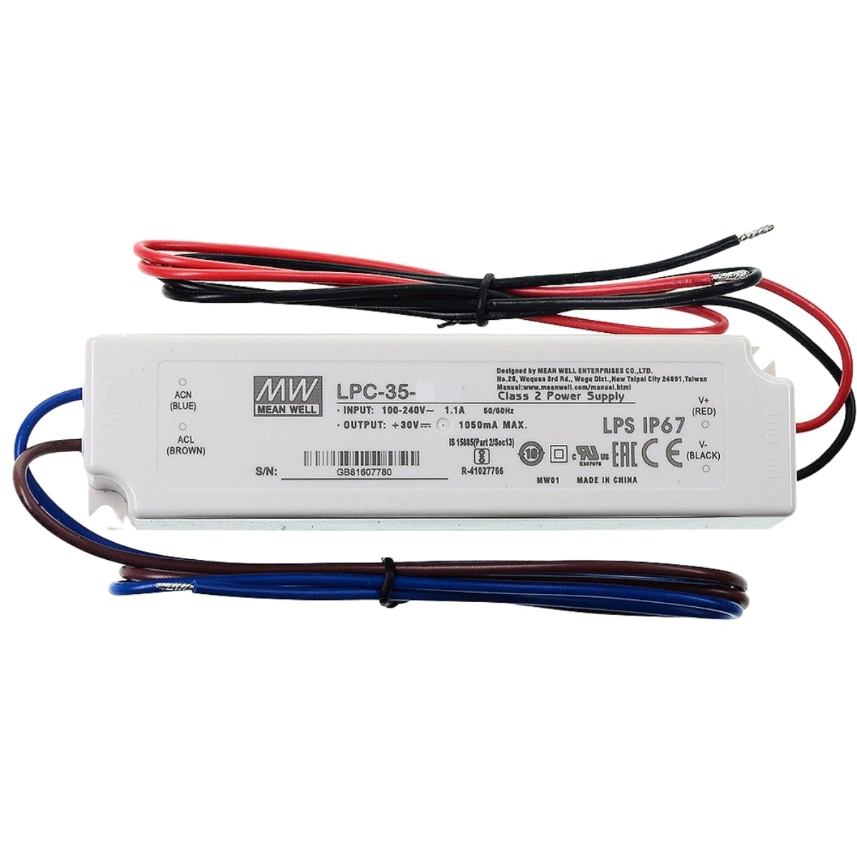 MEAN WELL LPC LED Driver， LPC-35-700 35W 700mA
